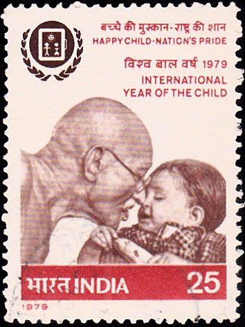 784 Gandhi with a Child [International Year of the Child]