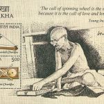 Mahatma Gandhi with Spinning Wheels