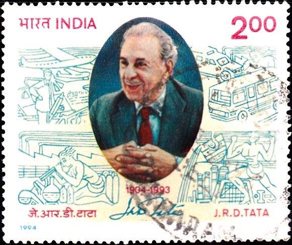 1428 J. R. D. Tata [India Stamp 1994]
