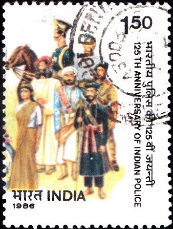 1050-indian-police-india-stamp-1986