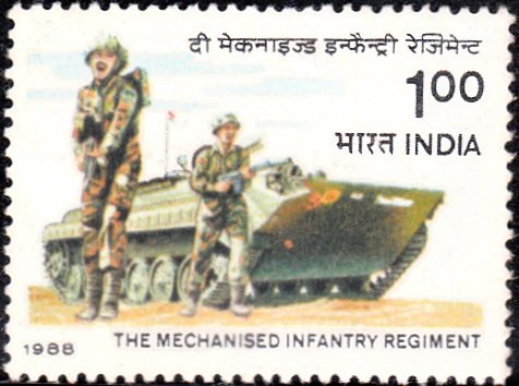 1133-the-mechanised-infantry-regiment-india-stamp-1988
