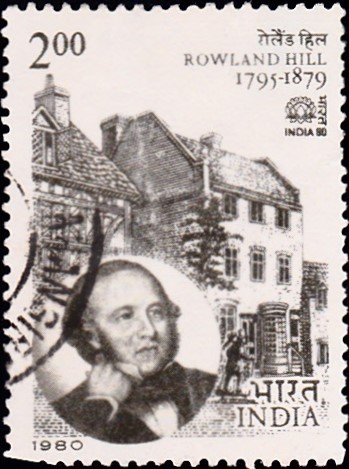 808-sir-rowland-hill-at-kidderminister-india-stamp-1980