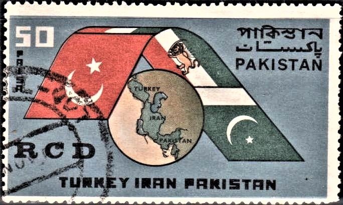 Map & Flags of Turkey, Iran & Pakistan
