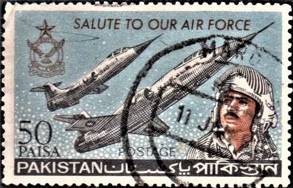 PAF : Air Force Emblem, two F-104 Starfighters and Pilot