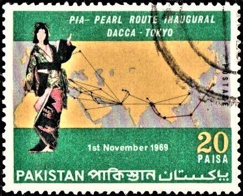 1969 International Flight Route of Pakistan