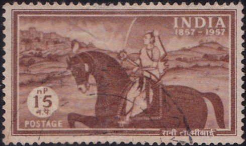 Rani of Jhansi with a Sword riding a Horse