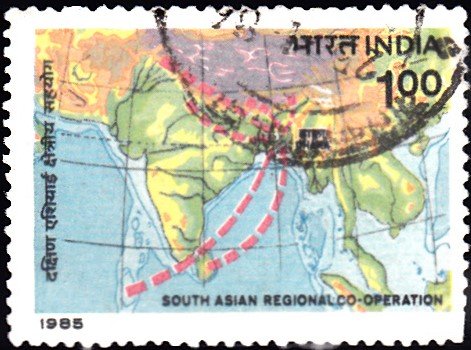 Map Showing Member Countries of SAARC